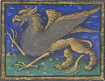 A gryphon from a mediaeval manuscript, Le Livre des Proprits de Choses, in the Bibliotheque Nationale de France.